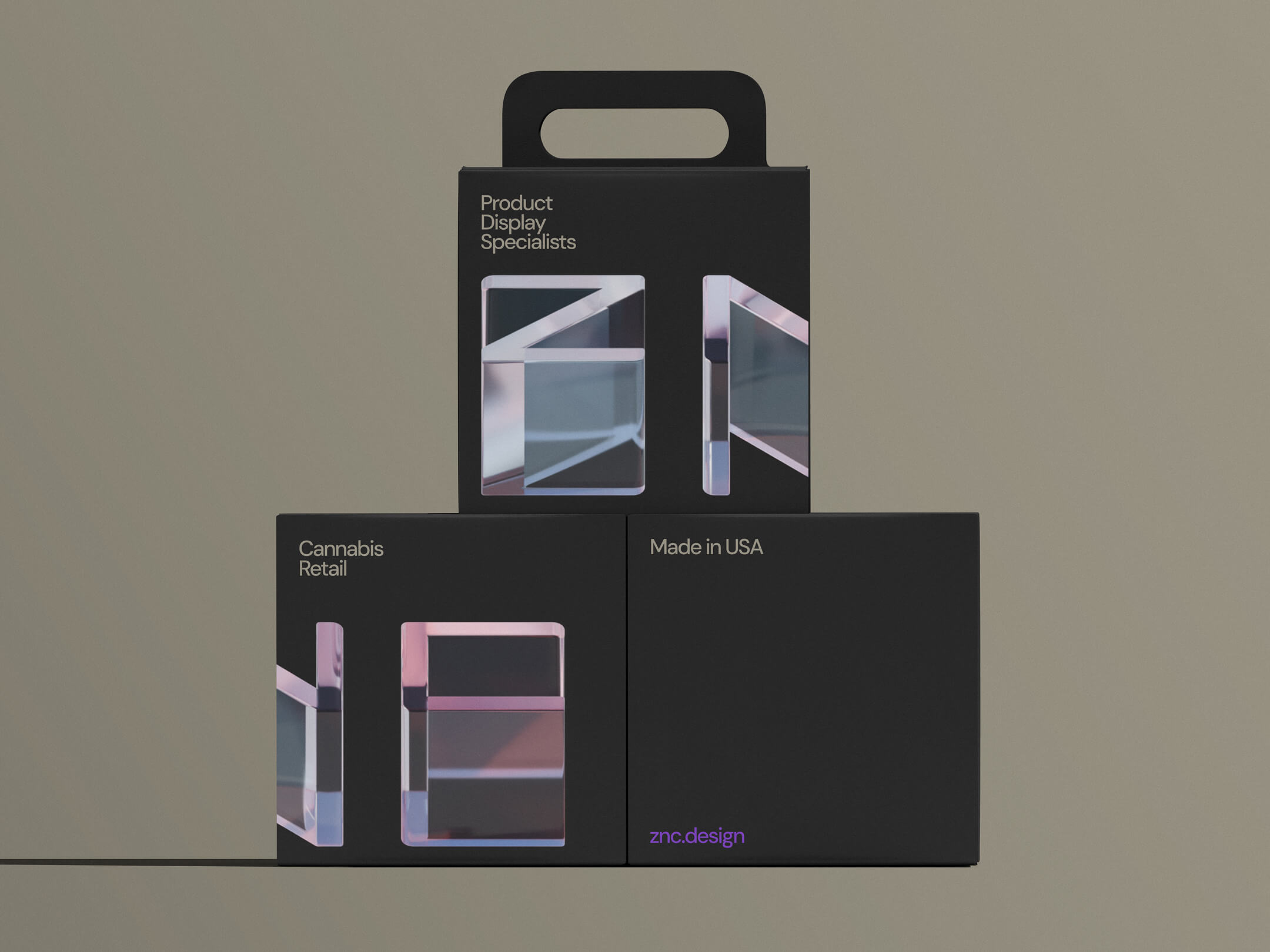 ZNC Cannabis retail display brand identity