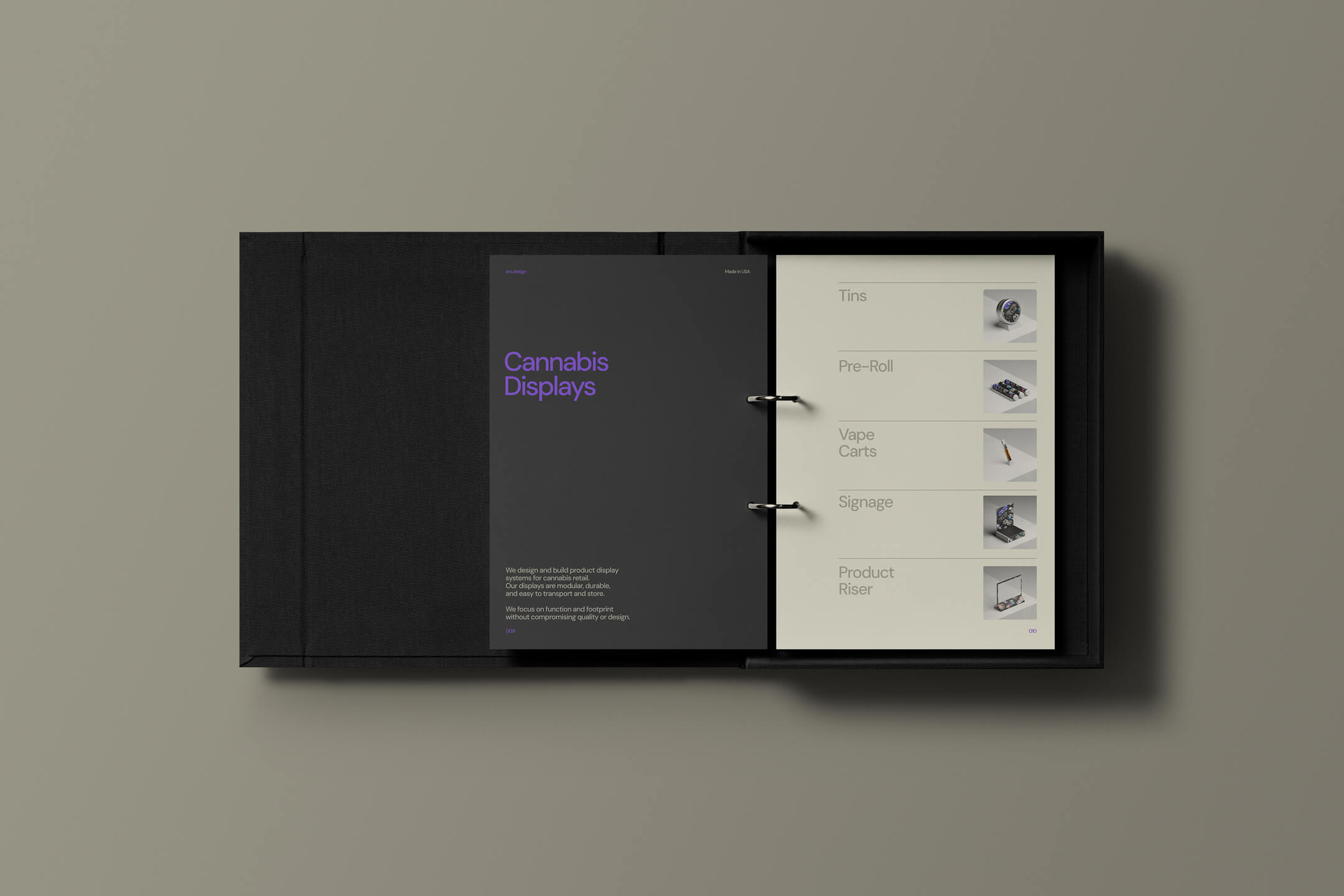 ZNC Cannabis retail display brand identity