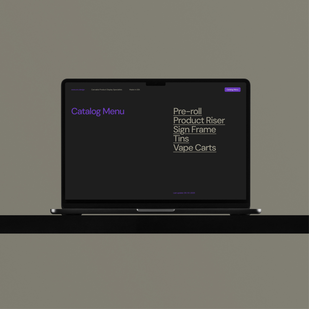 ZNC Cannabis retail display brand identity