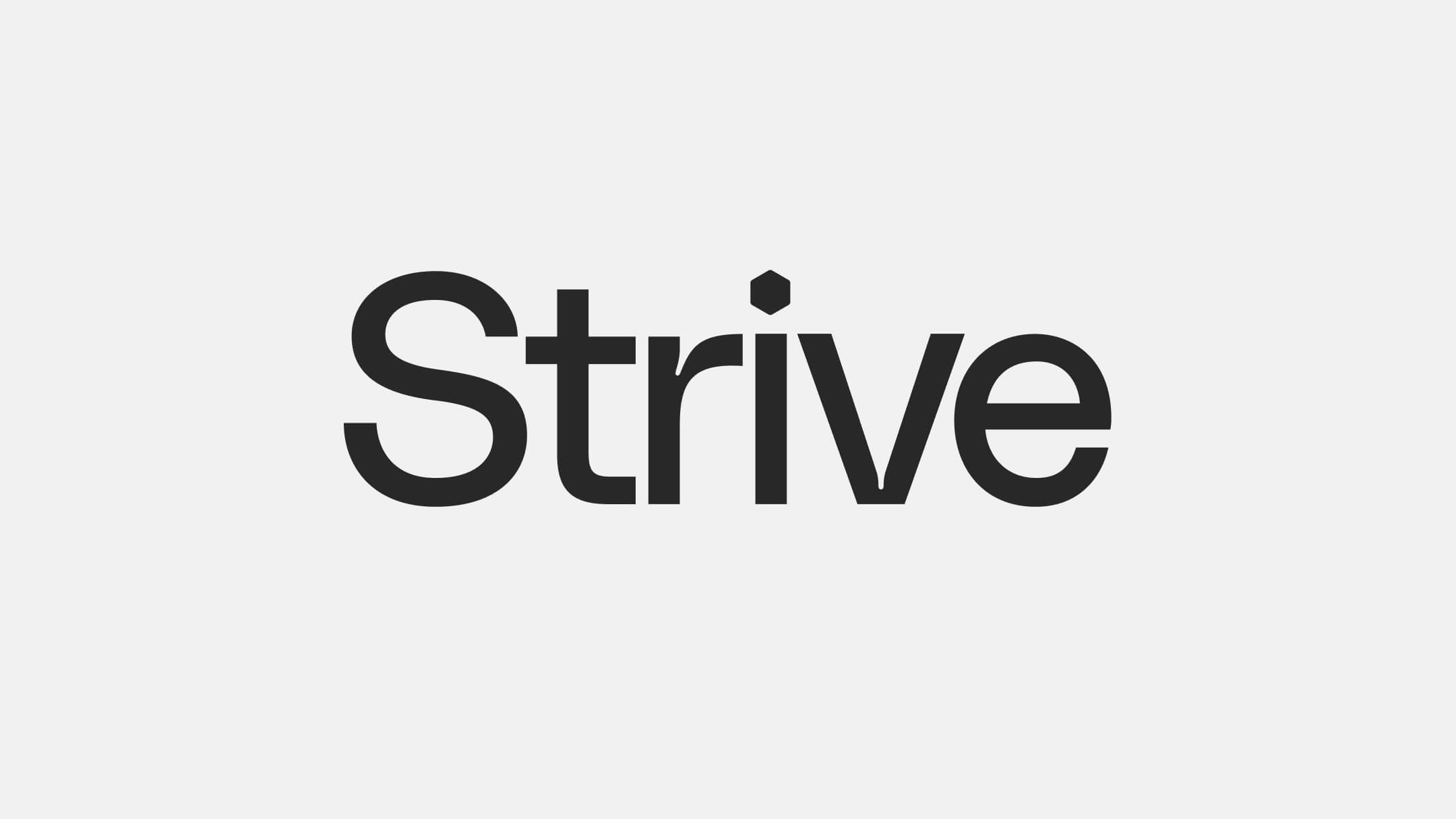 Strive brand strategy, identity design and packaging development